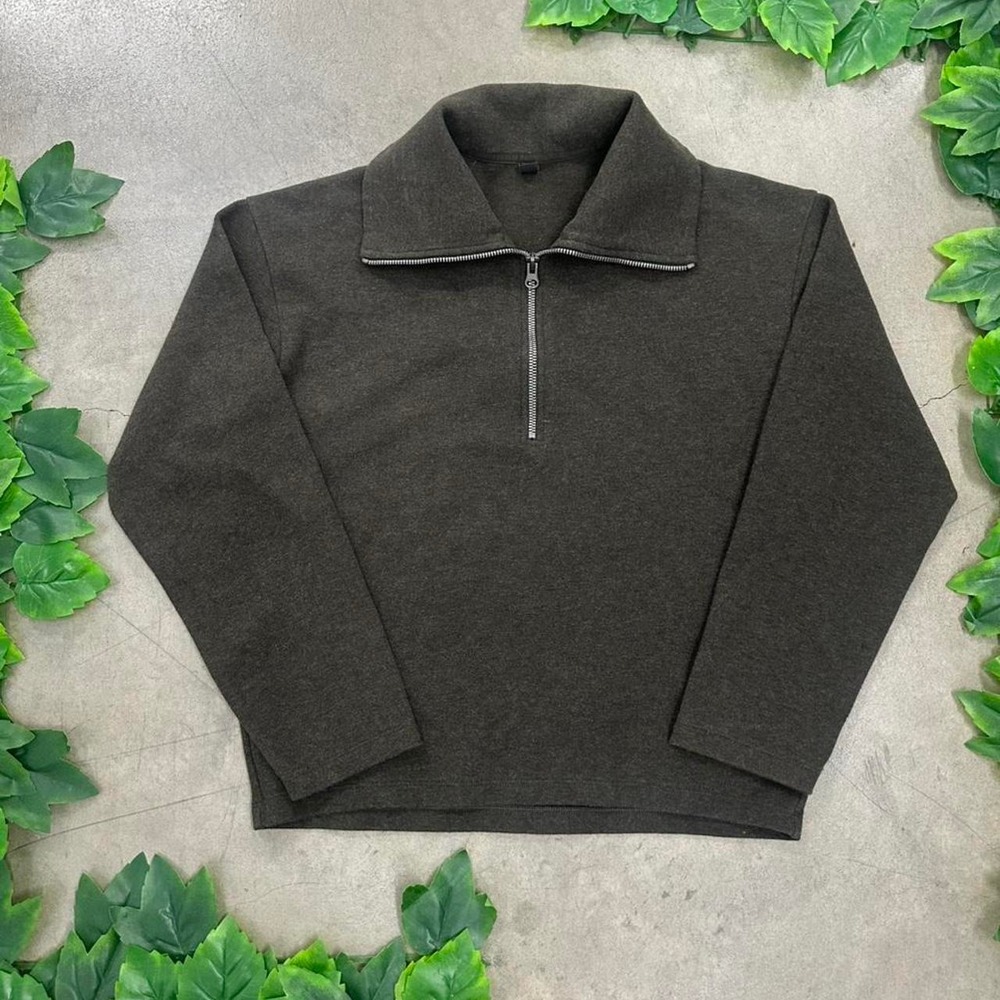 UNIQLO 1/4 Zip Fleece Pullover Brown Women's M